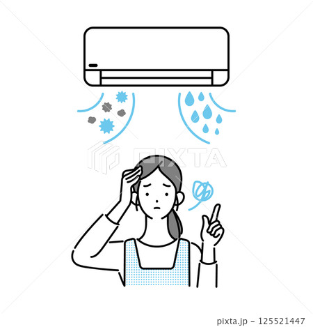 エアコン不調に困る主婦 125521447