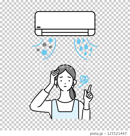 エアコン不調に困る主婦 125521447