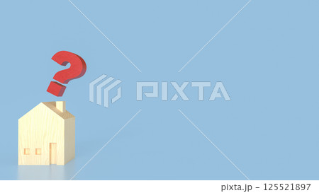 The House and question mark for real estate or property concept 3d rendering. 125521897