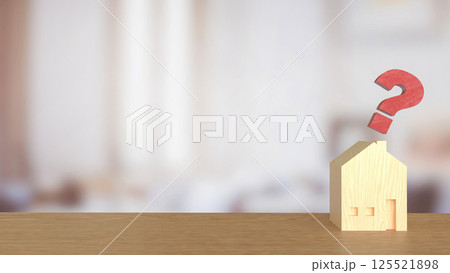 The House and question mark for real estate or property concept 3d rendering. 125521898
