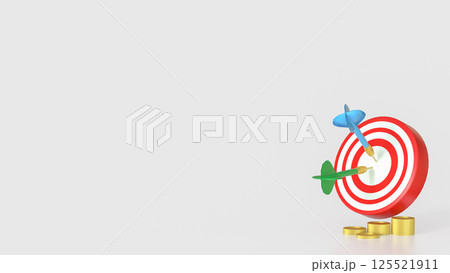 The Blue eye target and gold coins for Business concept 3d rendering. 125521911