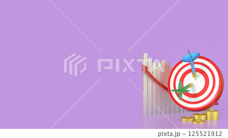 The  Target and gold coins for Business concept 3d rendering. 125521912