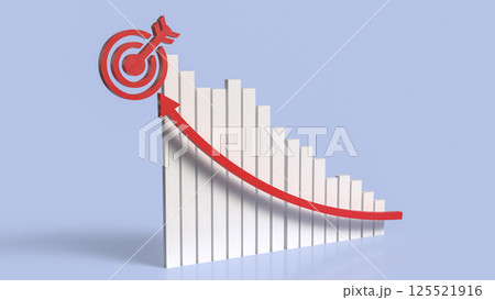 The Target and chart for Business concept 3d Rendering. 125521916