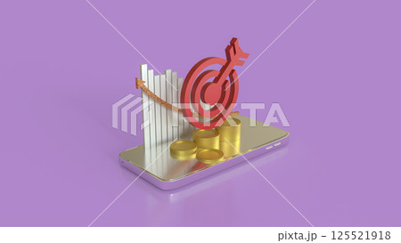 The Target and chart on mobile  for Business concept 3d Rendering. 125521918