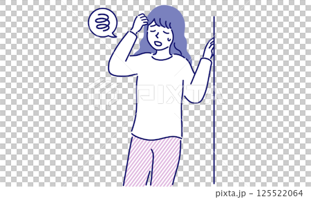 A simple vector illustration of a woman staggering with dizziness or lightheadedness A simple vector illustration of a woman staggering with dizziness or lightheadedness 125522064