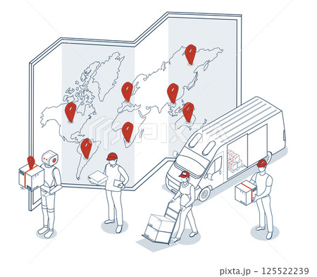 Worldwide delivery services are powered by global logistics, offering customers various shipping options and streamlined online order management. Worldwide delivery services are powered by global logistics, offering customers various shipping options and streamlined online order management. 125522239