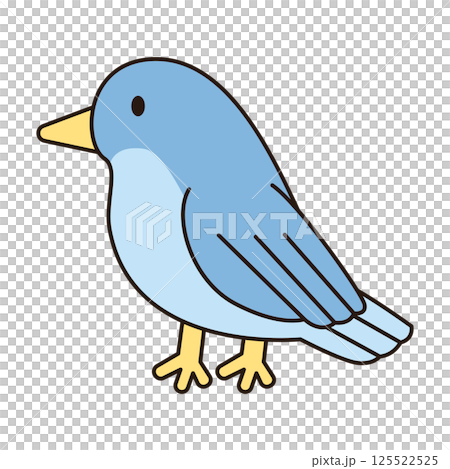 BIRD cute animal doodle kawaii Japanese style illustration single icon drawing element clean flat vector 125522525