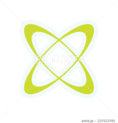 Y2K Abstract Cosmic shape sticker. Retro geometric icon with modern aesthetic. This cool design, featuring a unique symbol, works well for streetwear and decorative art, enhancing any collection. 125522593