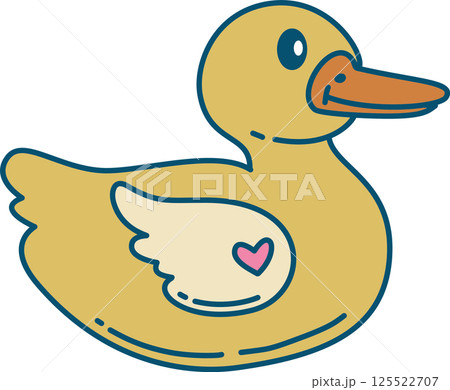 Cartoon Yellow Rubber Duck Illustration 125522707