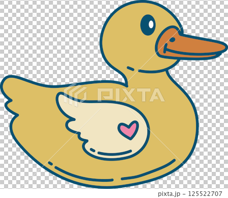 Cartoon Yellow Rubber Duck Illustration 125522707