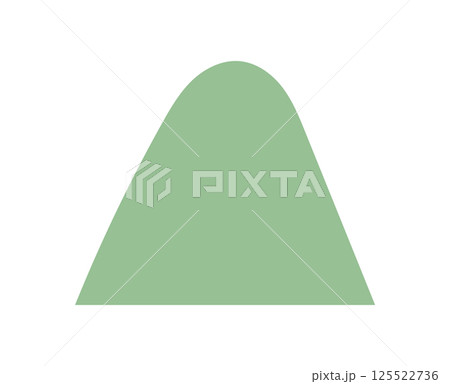 A green hill in a simple flat style. This nature scene highlights a smooth, vivid green hill. The artwork captures an eco landscape, ideal for backgrounds, banners, and nature concepts. 125522736