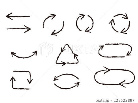 リサイクルのイメージの手書き風矢印　セット 125522897