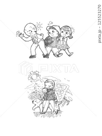 お年寄りや子ども、障がい者のいる風景 125523270