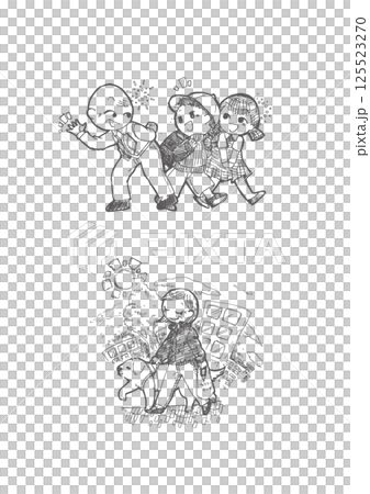 Scenes with elderly people, children, and people with disabilities 125523270