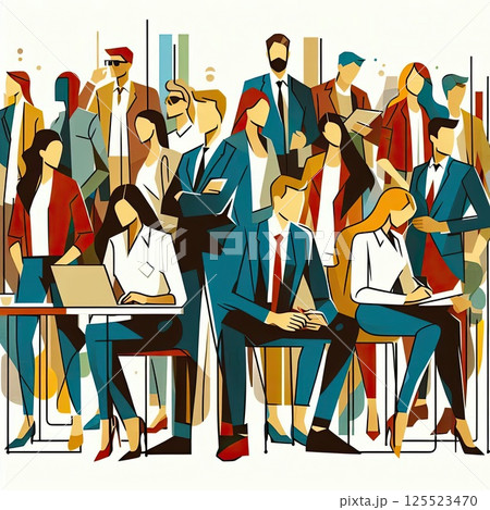 Abstract Business People Working Together in...のイラスト素材 [125523470] - PIXTA