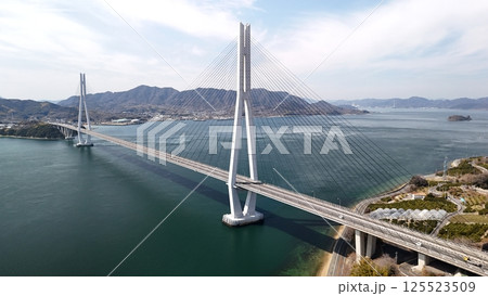 瀬戸内しまなみ海道【多々羅大橋】ドローン空撮_2025年3月撮影_SSTTA_01 瀬戸内しまなみ海道【多々羅大橋】ドローン空撮_2025年3月撮影_SSTTA_01 125523509