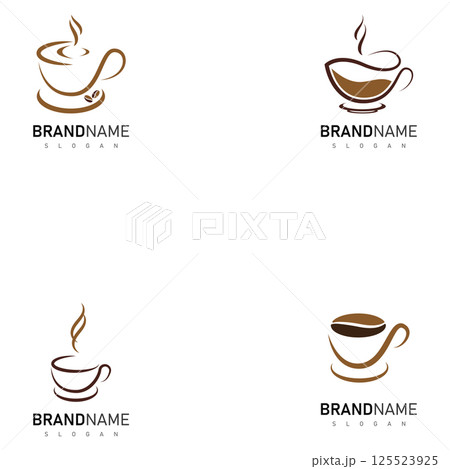 coffee cup logo design template 125523925