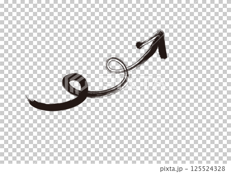A swirling arrow like one drawn with a brush 125524328