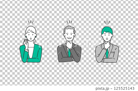 人物一個有想法的商人的明亮表情向量插圖集素材 125525143