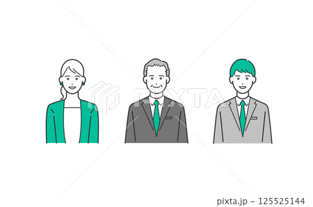 人物 ビジネスマンのイメージ ベクターイラスト表情セット素材 人物 ビジネスマンのイメージ ベクターイラスト表情セット素材 125525144