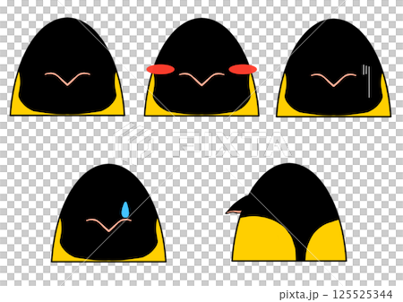 Emperor penguin 5 facial expression set Emperor penguin 5 facial expression set 125525344