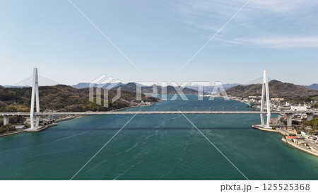 瀬戸内しまなみ海道【生口橋】ドローン空撮_2025年3月撮影_SSIIK_17 瀬戸内しまなみ海道【生口橋】ドローン空撮_2025年3月撮影_SSIIK_17 125525368