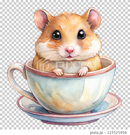 Watercolor cartoon on white background Watercolor cartoon on white background 125525956