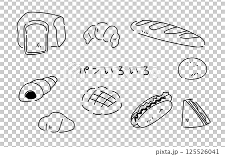 模擬風格麵包插圖集 125526041