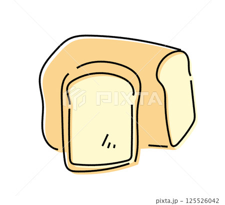 アナログ風な食パンのイラスト 125526042