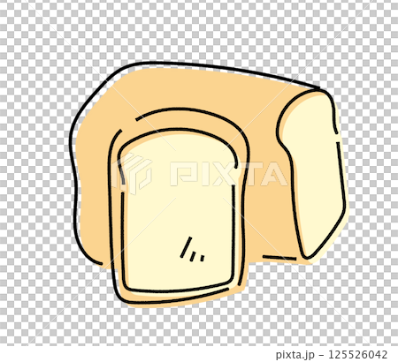 アナログ風な食パンのイラスト 125526042