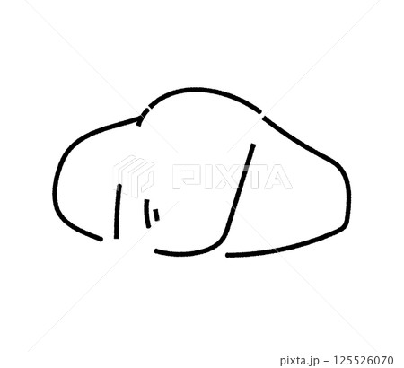 アナログ風なロールパンのイラスト 125526070