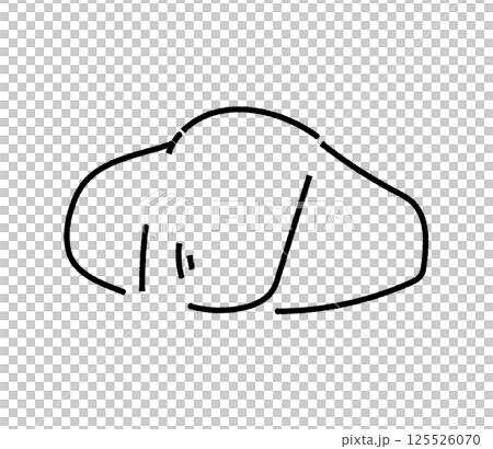 アナログ風なロールパンのイラスト 125526070