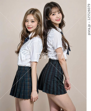 ポーズをとる女性2人 125526079