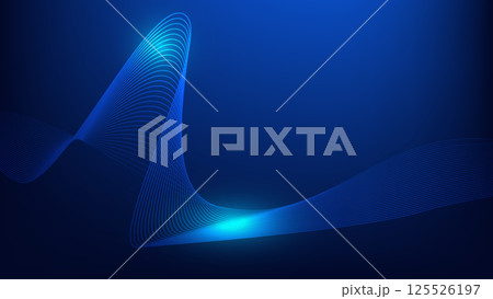 abstract blue wave background with glowing light 125526197