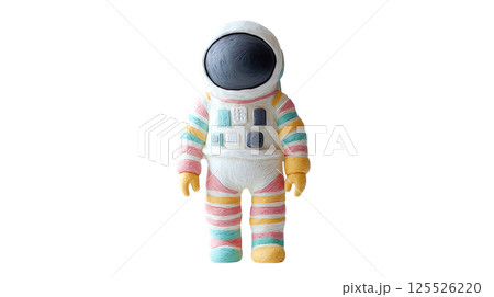透明背景（png）にカラフルなデザインの宇宙服の3Dイラスト 125526220