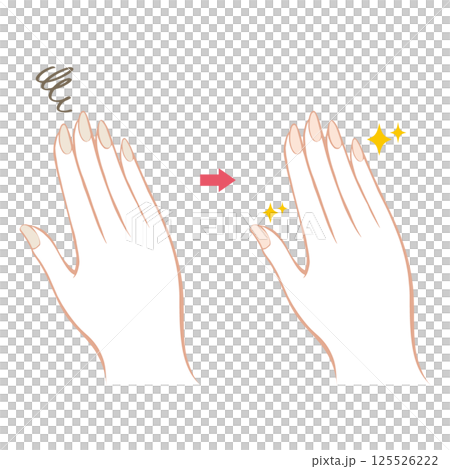 Illustration of fingers with healthy-colored nails 125526222