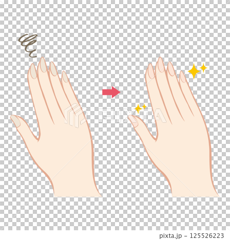 Illustration of fingers with healthy-colored nails 125526223
