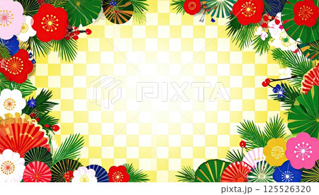 《AI画像》華やかな和柄背景 125526320