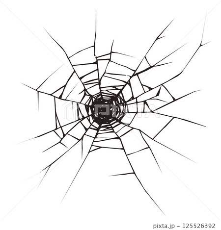 ガラスのひび割れ　グラフィック イラスト 125526392