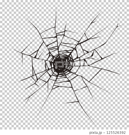 ガラスのひび割れ　グラフィック イラスト 125526392