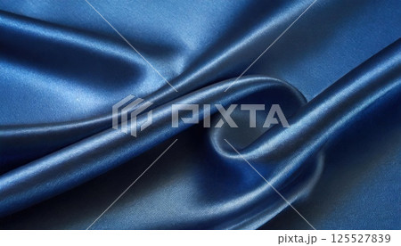 《AI画像》青いサテン生地 125527839
