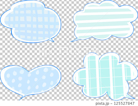 Cute light blue speech bubble set 125527847