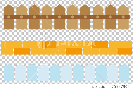 Garden fence illustration material 125527905