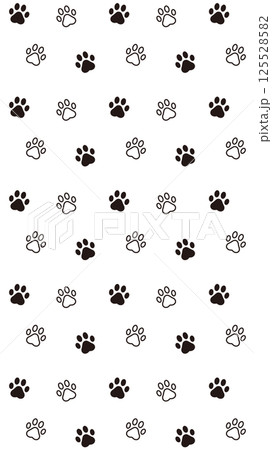 肉球柄のかわいい縦背景イラスト 肉球柄のかわいい縦背景イラスト 125528582