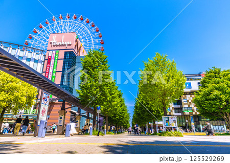 日本の横浜都市景観 センター北駅前、都築阪急の観覧車などを望む 日本の横浜都市景観 センター北駅前、都築阪急の観覧車などを望む 125529269