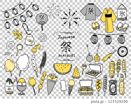 ◇夏祭りの朝◇手描きイラスト ◇夏祭りの朝◇手描きイラスト 夏祭りイラスト｜無料イラスト