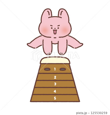 跳び箱をするウサギ 125530259