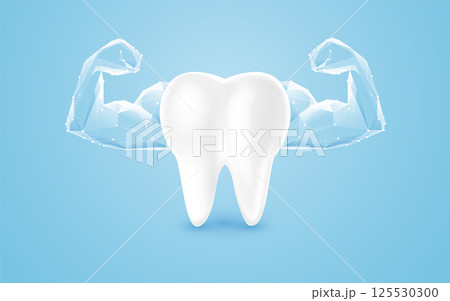 Strong Healthy Tooth with Abstract Polygonal Muscles 125530300