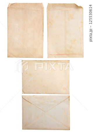 Old envelope on white background 125530614
