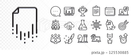 Paint brush, Target and Voicemail line icons for web app. Glare of light effect. Message icon. Pack of Music, Work home, Recovery file pictogram icons. Vector 125530885